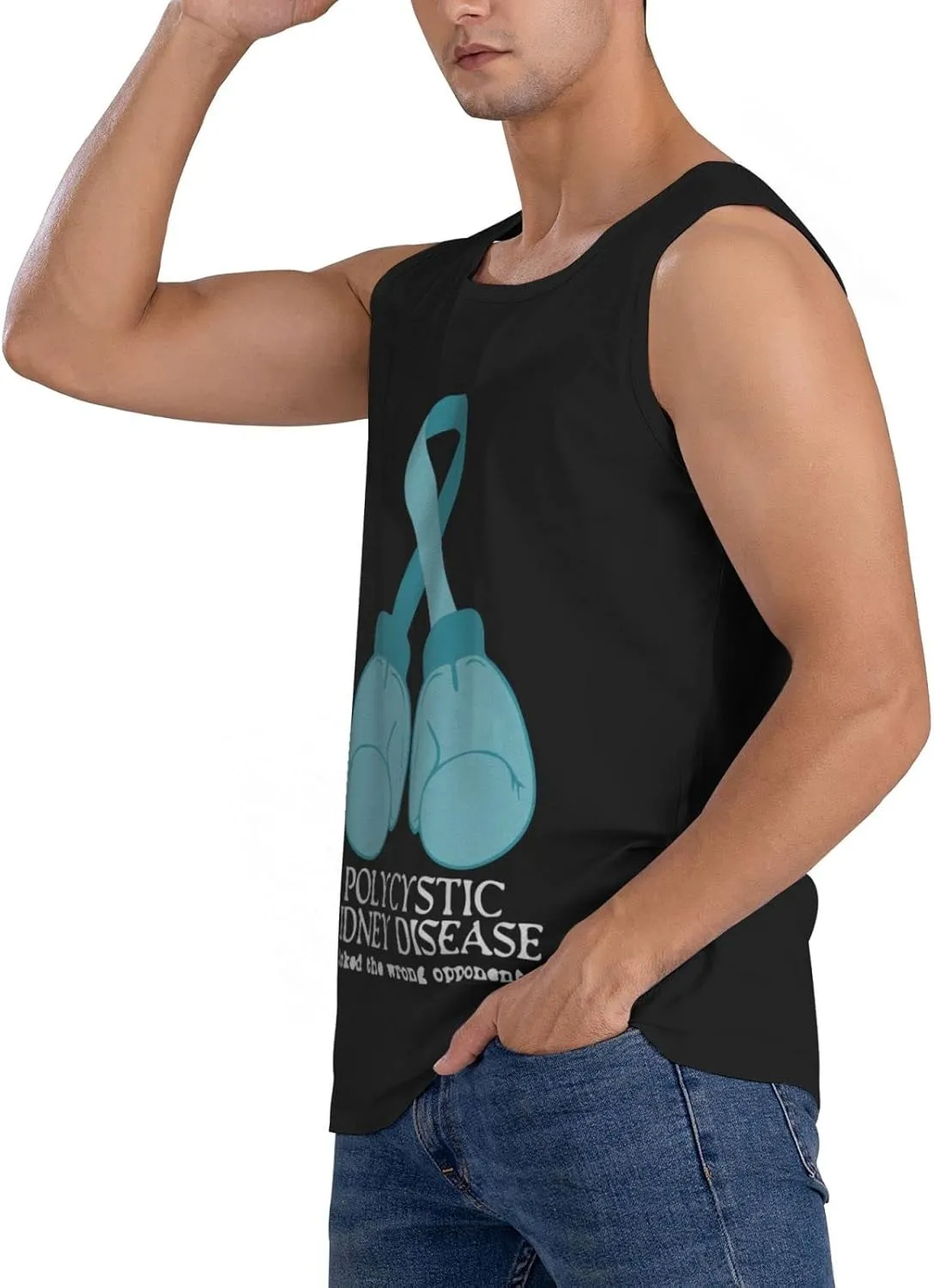 Men's Tank Top Sleeveless Tees Polycystic Kidney Disease Quick Dry Sport Shirts Muscle Workout Gym Beach T-Shirts