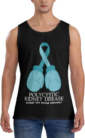 Men's Tank Top Sleeveless Tees Polycystic Kidney Disease Quick Dry Sport Shirts Muscle Workout Gym Beach T-Shirts