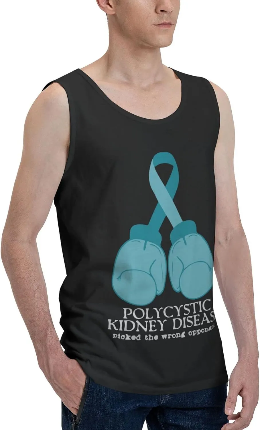 Men's Tank Top Sleeveless Tees Polycystic Kidney Disease Quick Dry Sport Shirts Muscle Workout Gym Beach T-Shirts
