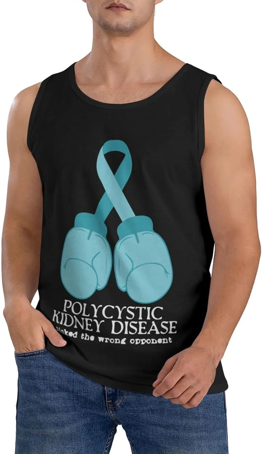 Men's Tank Top Sleeveless Tees Polycystic Kidney Disease Quick Dry Sport Shirts Muscle Workout Gym Beach T-Shirts