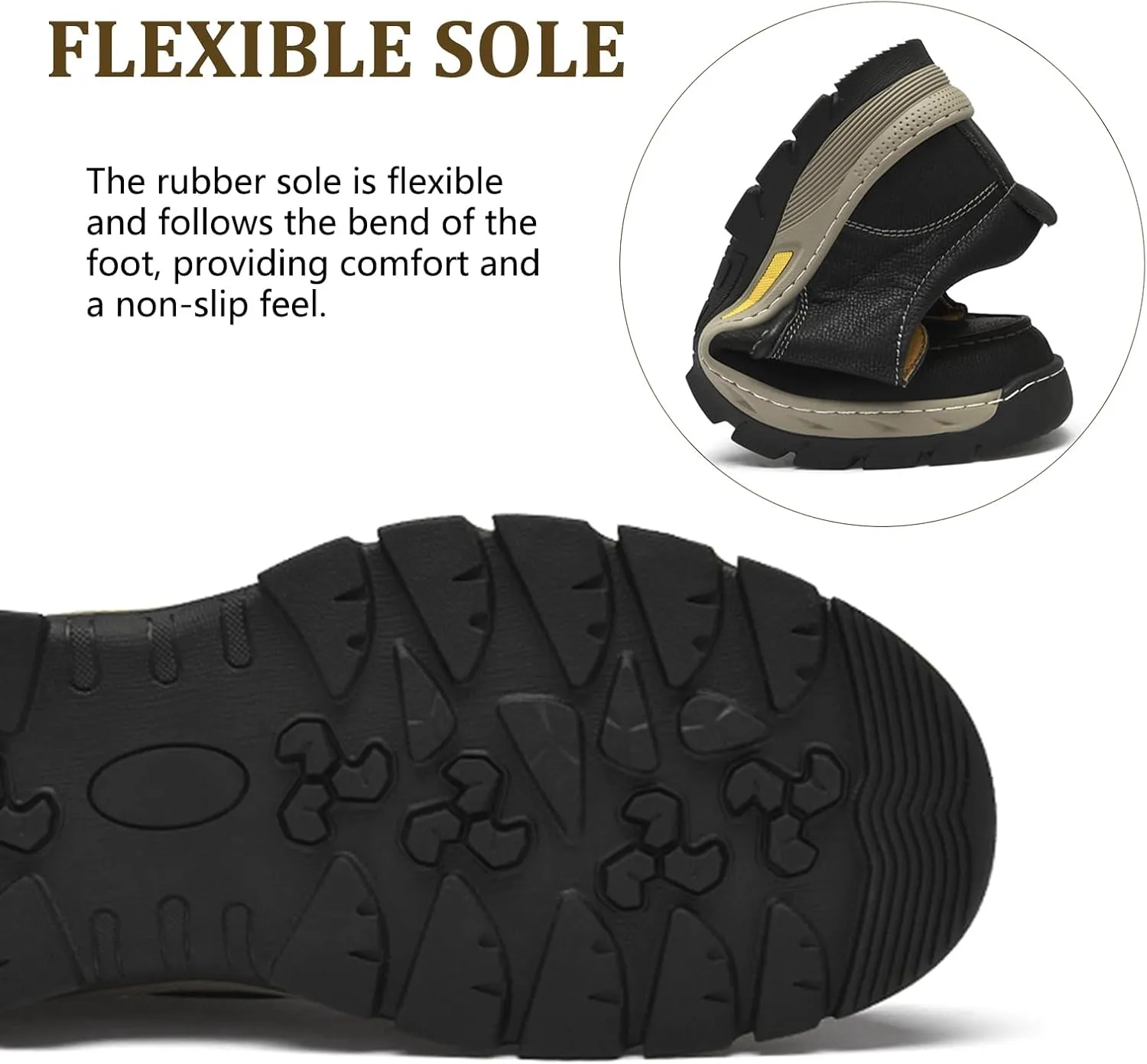 Men's Waterproof Leather Low-Top Hiking Shoes Casual Lace Up Non-Slip Wear-Resistant Thick-Soled Outdoor Walking Sneakers Moccasin Work Shoes