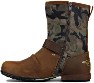 Men's Western Boots with Embroidery Cowboy Boot Zipper Short Boots Footwear with Traditional Round Toe Work Boots