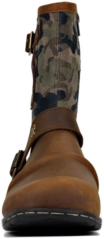 Men's Western Boots with Embroidery Cowboy Boot Zipper Short Boots Footwear with Traditional Round Toe Work Boots