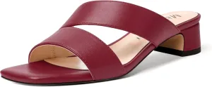 MERRORI Womens Slip On Bridal Matte Fashion Open Toe Chunky Low Heel Heeled Sandals 1.5 Inch