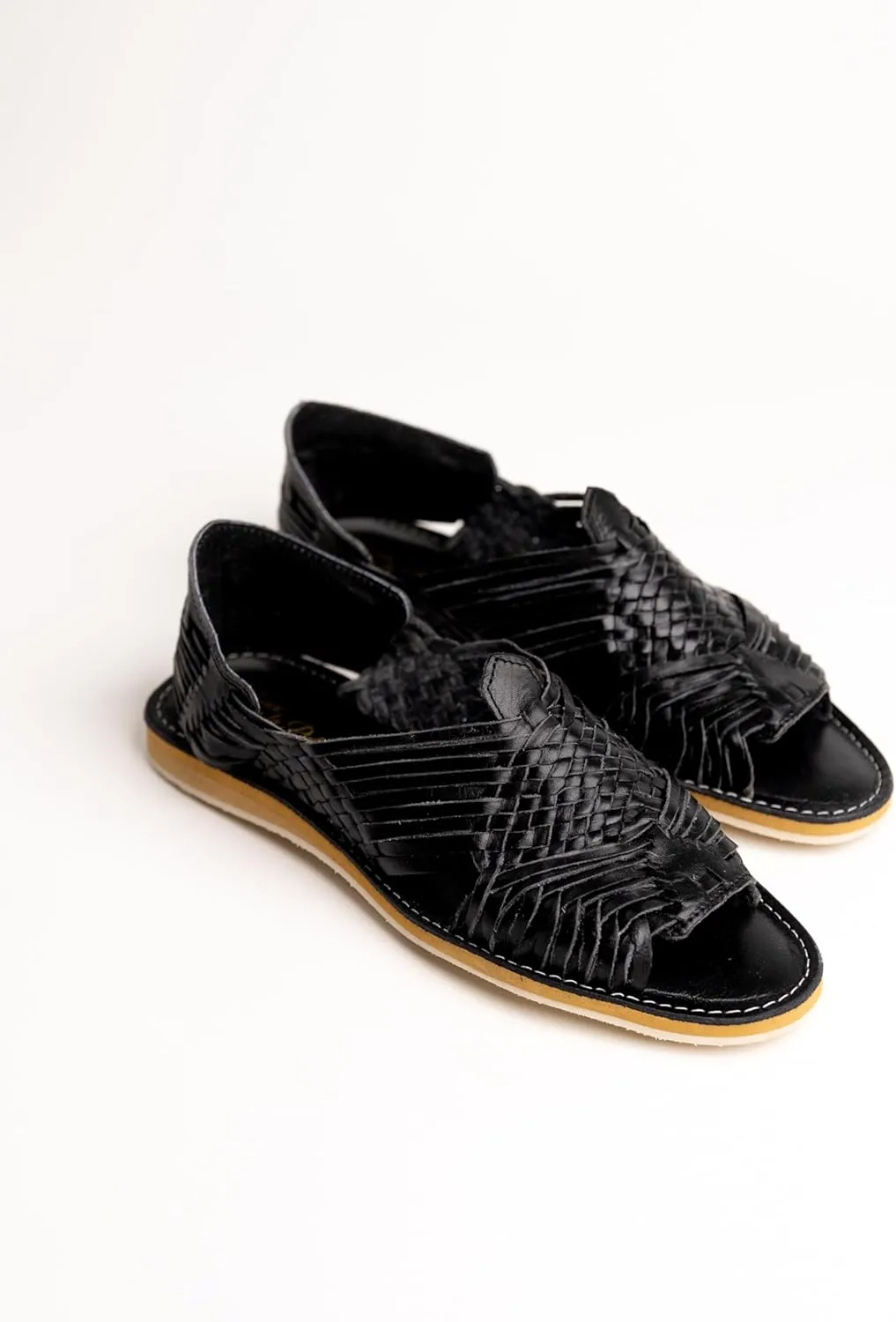 Mexico en la Piel Handmade Pachuco Leather Huaraches for Men - Open-Toe Flats with Crepe Sole, Slip-On Design, Comfortable and Stylish, Sizes 7us - 13us