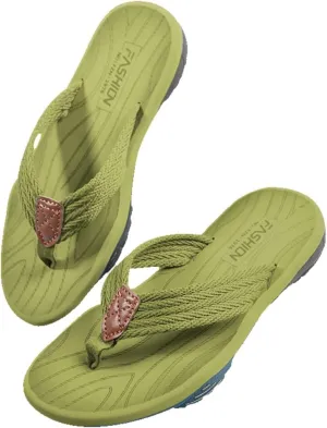 MGGMOKAY Men's Flip Flops Sandal Comfortable Thong Sandals Arch Support Casual T-Strap Sandals for Men Summer Beach Slides Shoes