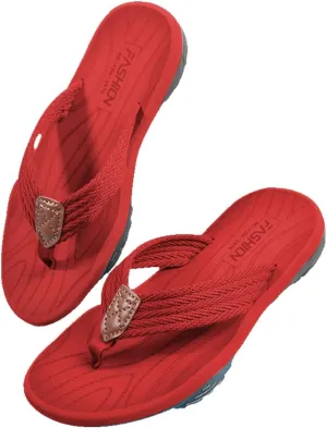 MGGMOKAY Men's Flip Flops Sandal Comfortable Thong Sandals Arch Support Casual T-Strap Sandals for Men Summer Beach Slides Shoes