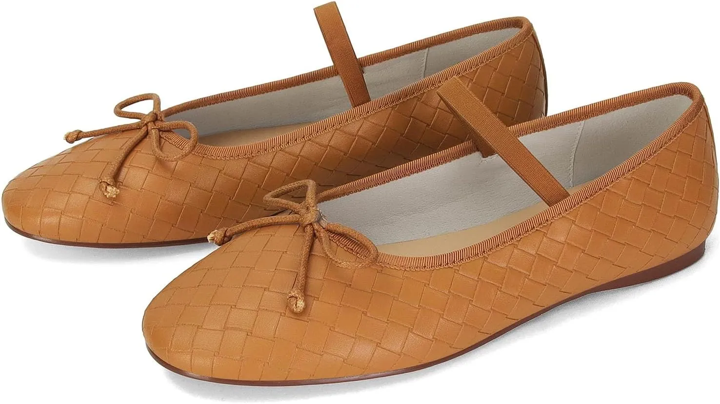 MICIFA Ballet Flats Round Toe Bow Fishnet Mary Jane Flats Dress Wedding Ballerinas Shoes