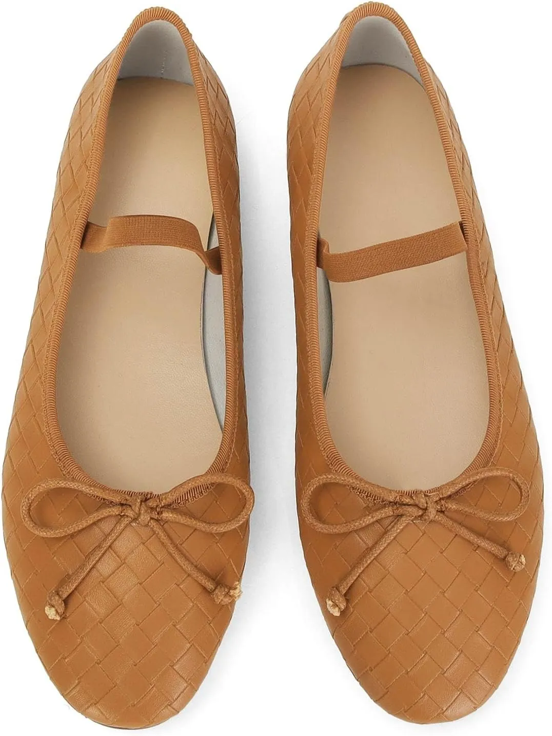 MICIFA Ballet Flats Round Toe Bow Fishnet Mary Jane Flats Dress Wedding Ballerinas Shoes