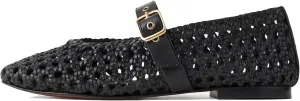 MICIFA Leopard Mesh Ballet Flats for Women Round Toe Mary Jane Buckle Flats Fall Comfortable Casual Dress Shoes