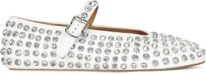 MICIFA Rhinestone Ballet Flats for Women, Crystals Ballerina Shoes Buckle Strap Mary Jane Flats Round Toe Casual Dress Shoes