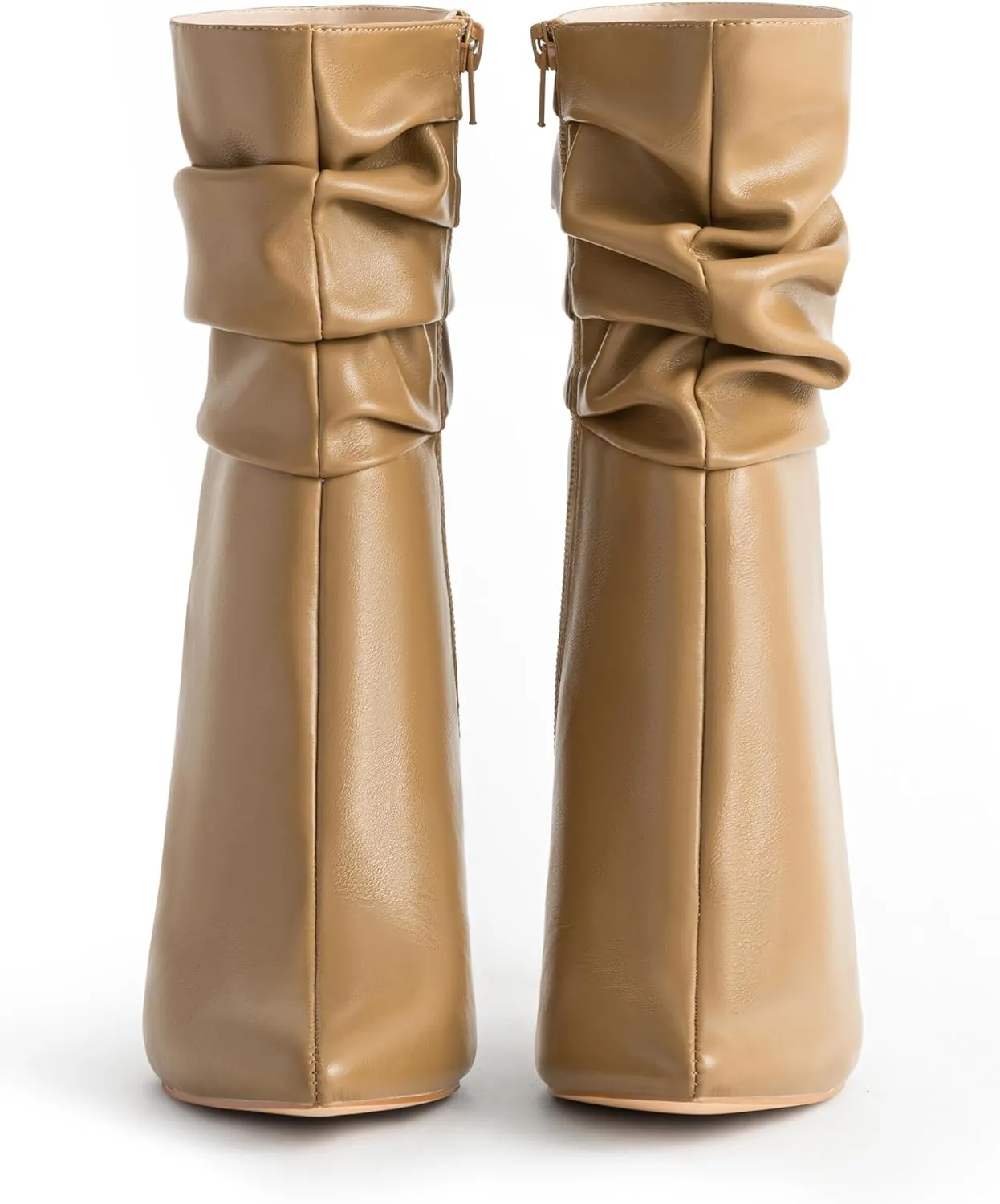 Mid Calf Boots for Women Stiletto High Heel Slouch Boots Pointed Toe Side Zipper Sexy Fashion Boots Waterproof Ankle Boots Fall Winter Dressy Boots