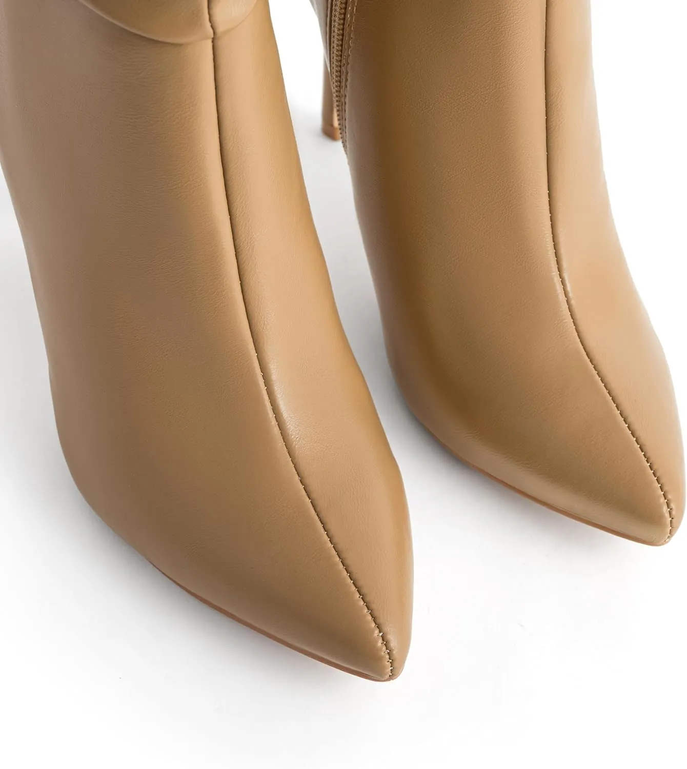 Mid Calf Boots for Women Stiletto High Heel Slouch Boots Pointed Toe Side Zipper Sexy Fashion Boots Waterproof Ankle Boots Fall Winter Dressy Boots