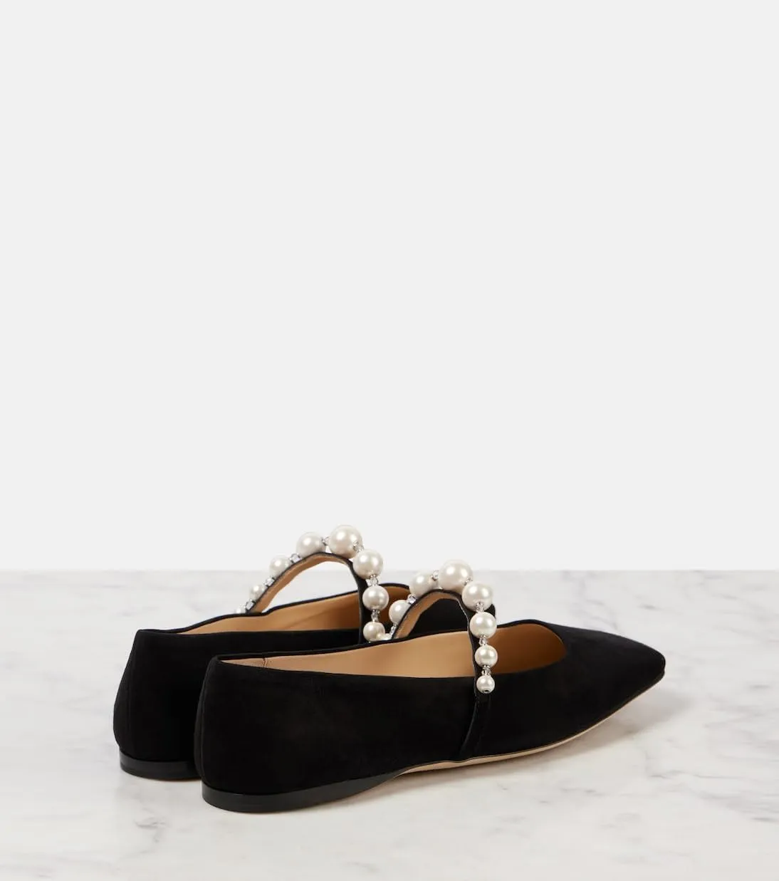 MIRAAZZURRA Mary Jane Flats for Women Ballet Flats Square Toe Pearl Strap Retro Dress Shoes