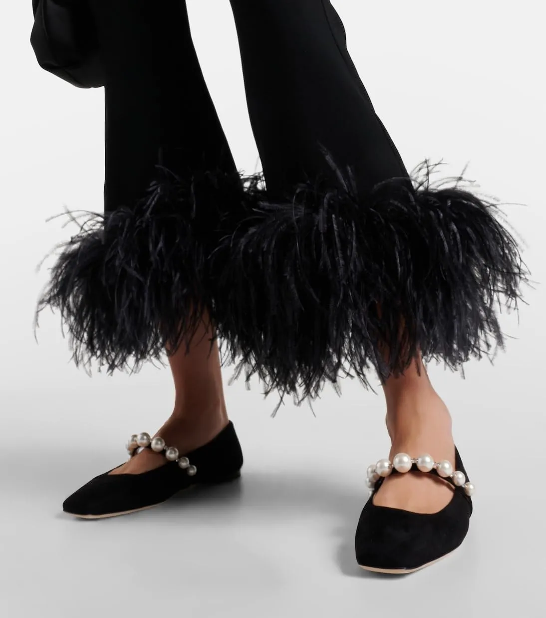 MIRAAZZURRA Mary Jane Flats for Women Ballet Flats Square Toe Pearl Strap Retro Dress Shoes