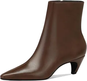 MSONLYDN Women's Kitten Heel Ankle Boots, 2.2 Inch Pointed Toe Short Boots Side Zipper Low Heel Mid Calf Dress Booties