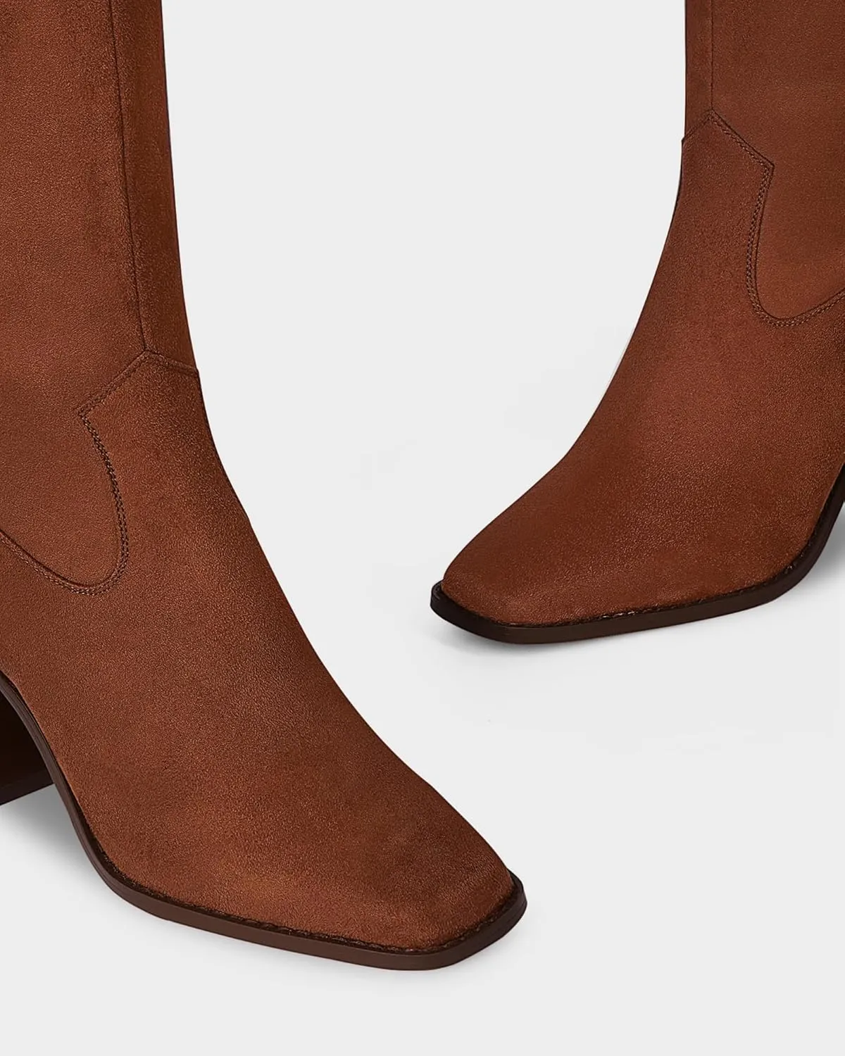 MUCCCUTE Knee High Boots for Women - Square Toe Chunky Block Heel Boots with Side Zipper Pull On Tall Boot
