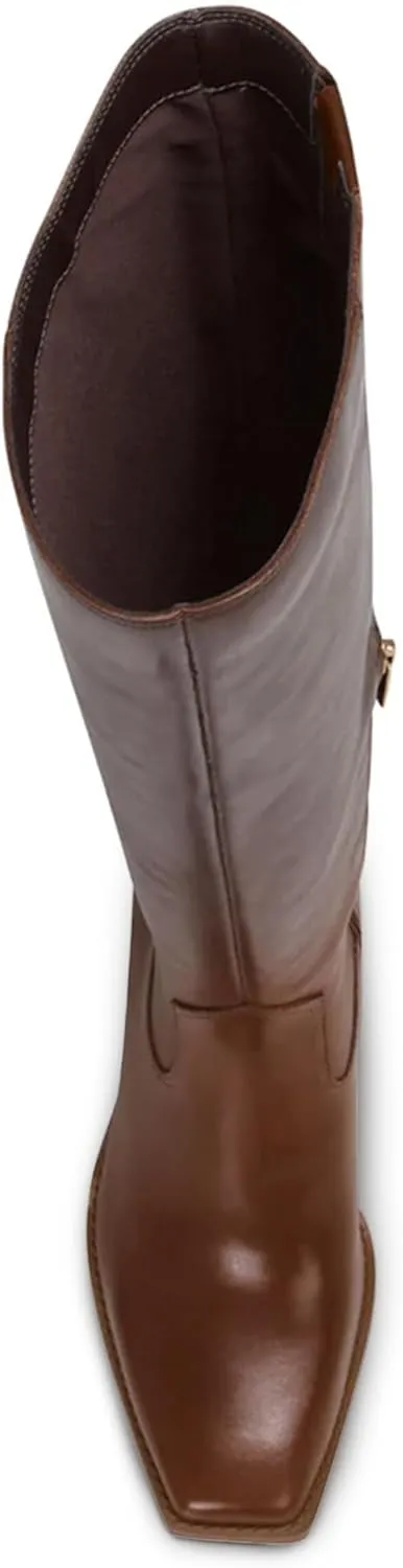 MUCCCUTE Knee High Boots for Women - Square Toe Chunky Block Heel Boots with Side Zipper Pull On Tall Boot
