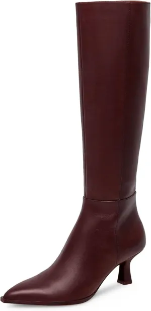 MUCCCUTE Knee High Boots for Women Tall Boots Kitten Heel Pointed Toe Slip On Comfort Fall Long Boots with Side Zipper Sexy Fashion