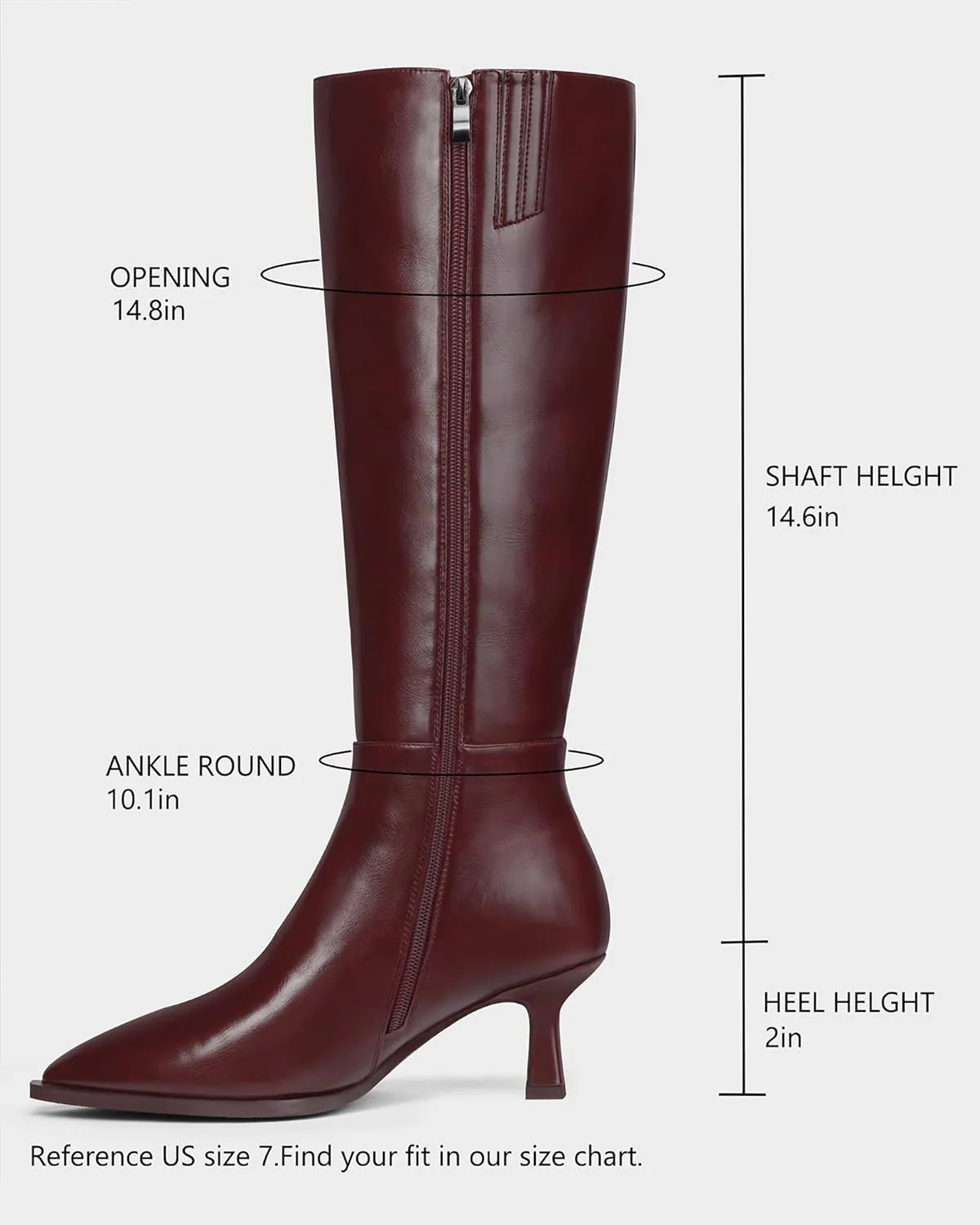 MUCCCUTE Knee High Boots for Women Tall Boots Kitten Heel Pointed Toe Slip On Comfort Fall Long Boots with Side Zipper Sexy Fashion