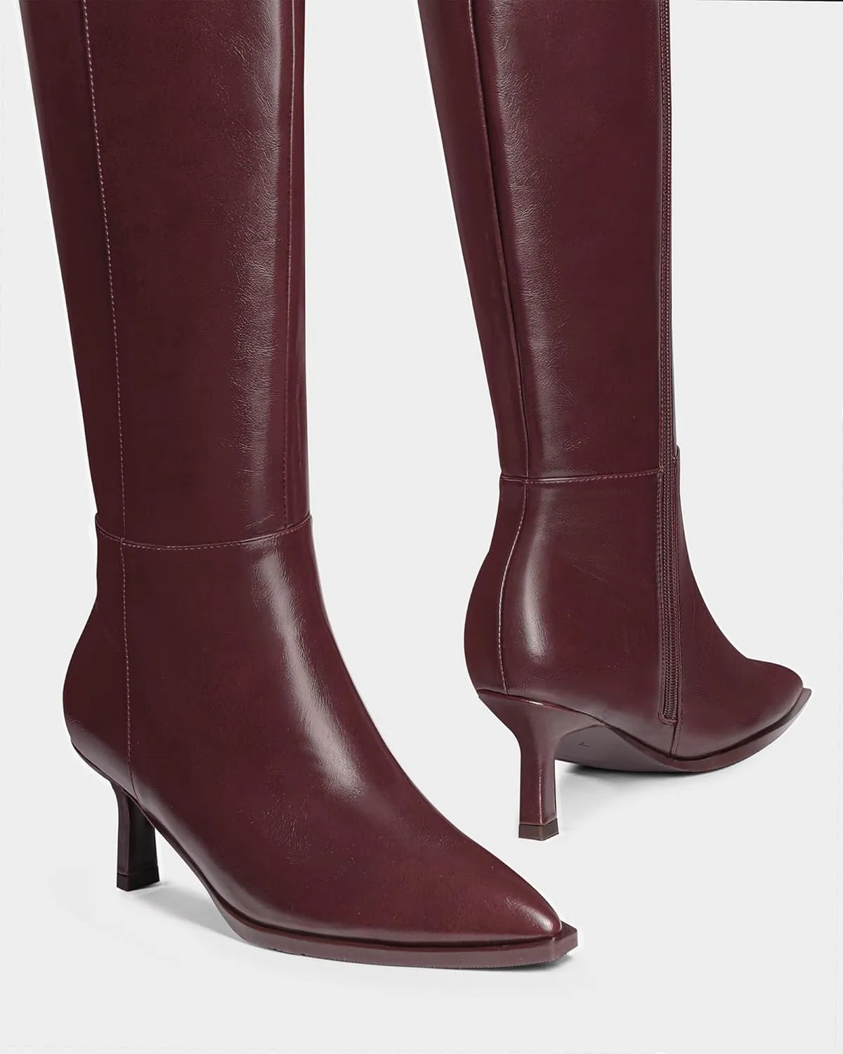 MUCCCUTE Knee High Boots for Women Tall Boots Kitten Heel Pointed Toe Slip On Comfort Fall Long Boots with Side Zipper Sexy Fashion