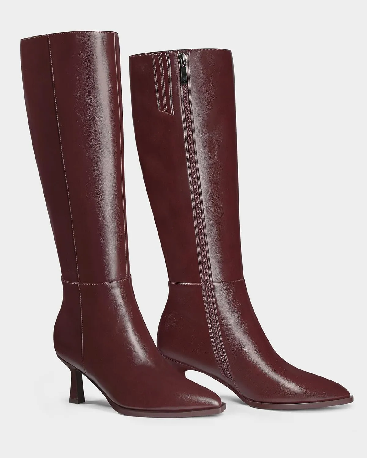 MUCCCUTE Knee High Boots for Women Tall Boots Kitten Heel Pointed Toe Slip On Comfort Fall Long Boots with Side Zipper Sexy Fashion