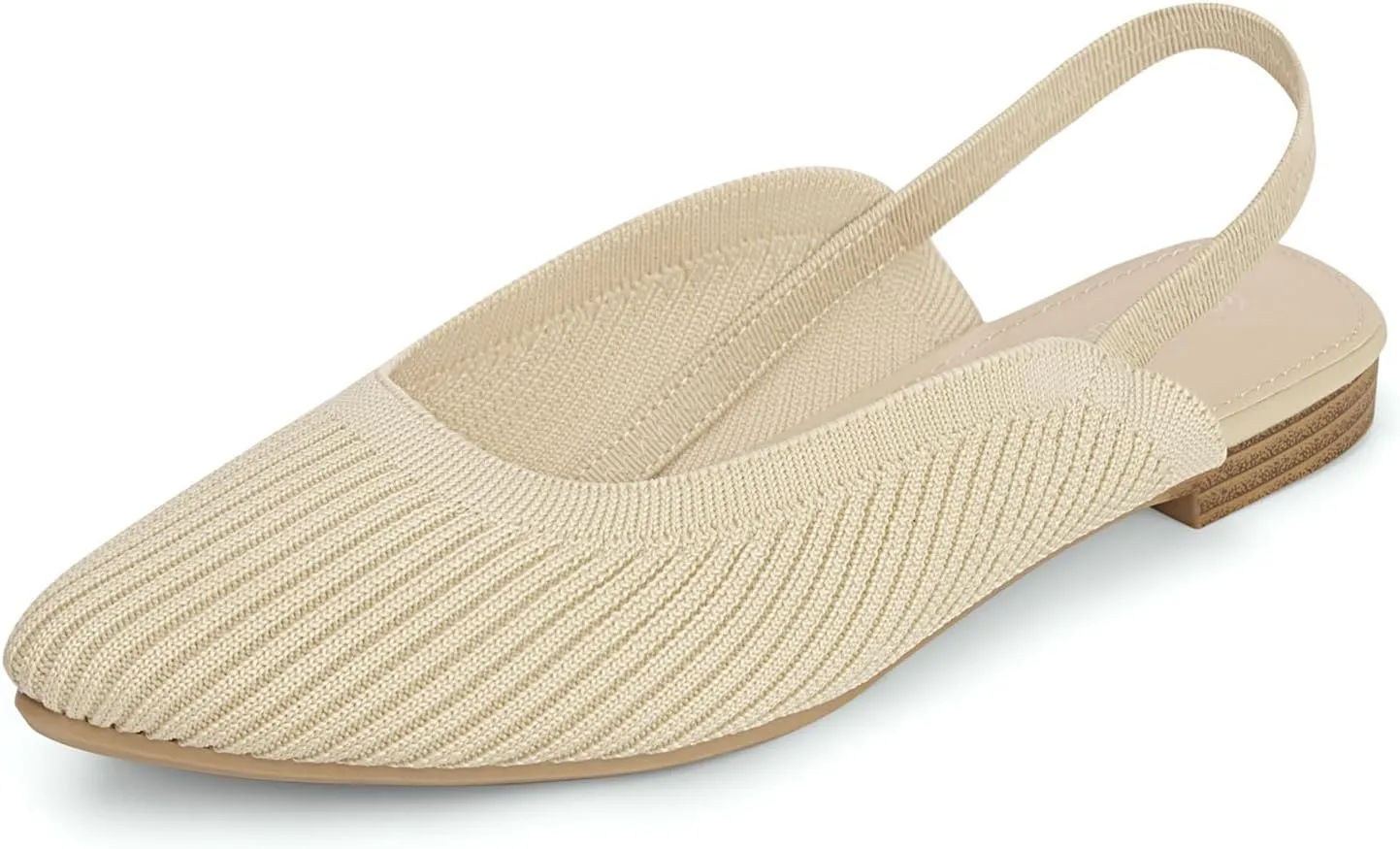 MUSSHOE Slingback Flats for Women Pointed Toe Flats for Women Dressy Comfort Work Office Shoes for Women