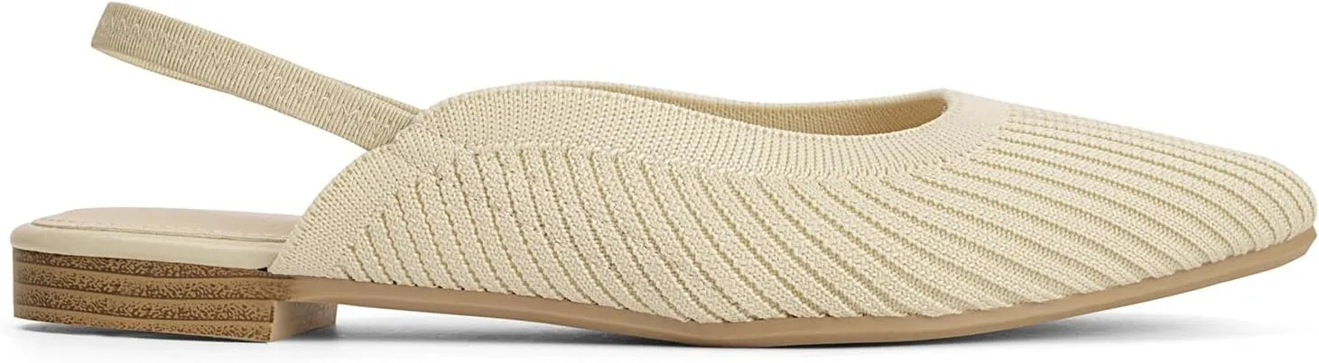 MUSSHOE Slingback Flats for Women Pointed Toe Flats for Women Dressy Comfort Work Office Shoes for Women