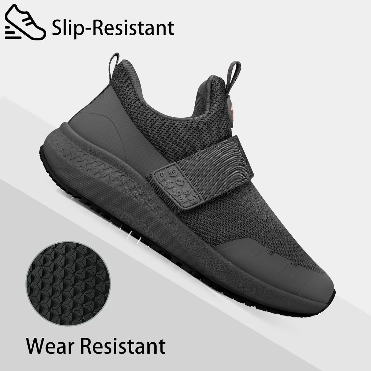 Non Slip Shoes for Men, Food Service Slip Resistant Work Shoes in Restaurant Kitchen Hospital, Breathable Lightweight Sneakers - Zapatos Antideslizantes para Hombres Medium or Wide Size 6-13