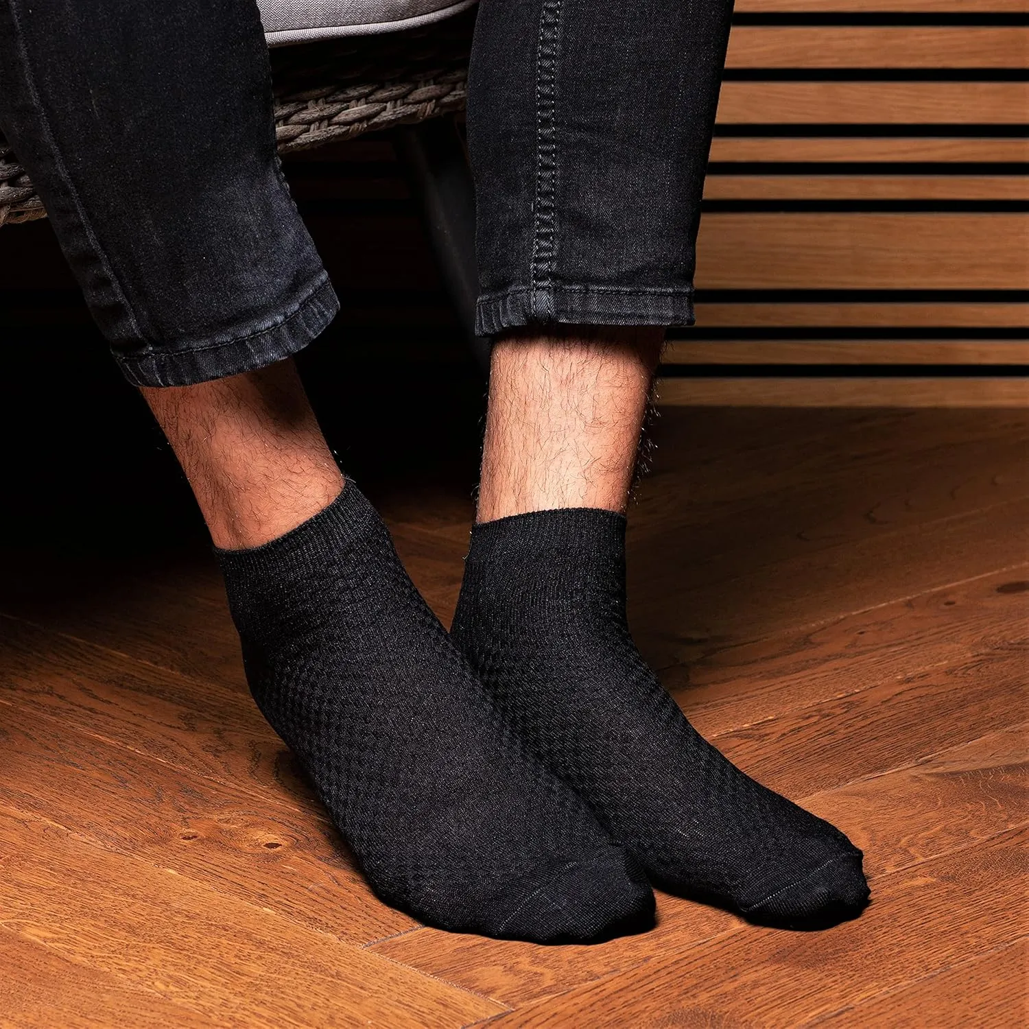 NUDUS UNDERWEAR Men’s Bamboo Rayon Ankle Quarter Dress Socks 5-Pair Gift Box, Premium Quality