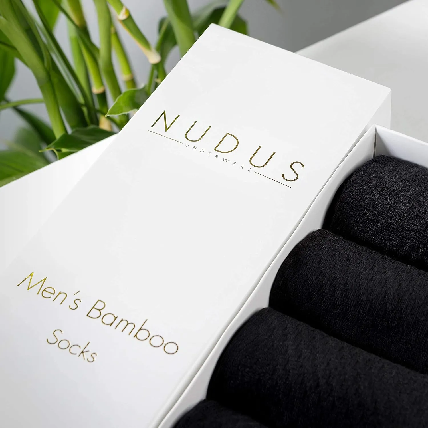 NUDUS UNDERWEAR Men’s Bamboo Rayon Ankle Quarter Dress Socks 5-Pair Gift Box, Premium Quality