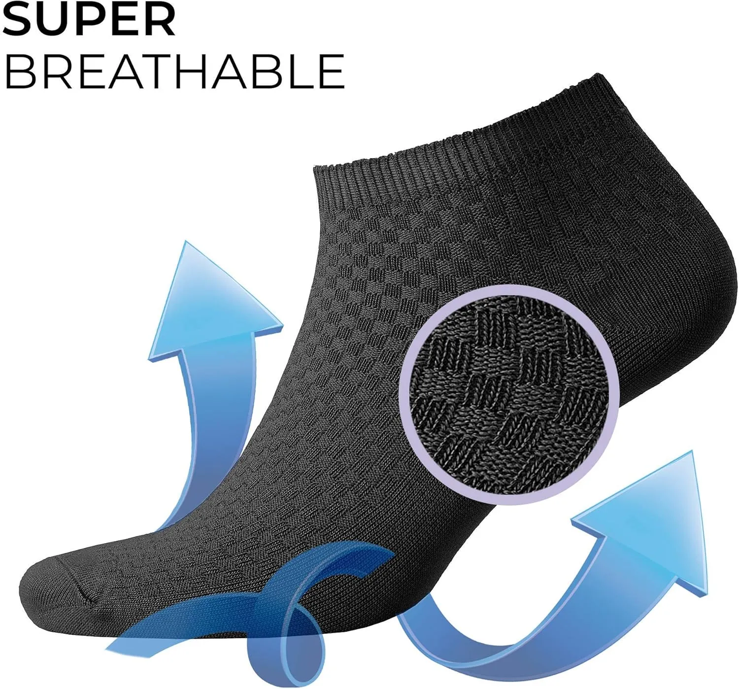 NUDUS UNDERWEAR Men’s Bamboo Rayon Ankle Quarter Dress Socks 5-Pair Gift Box, Premium Quality