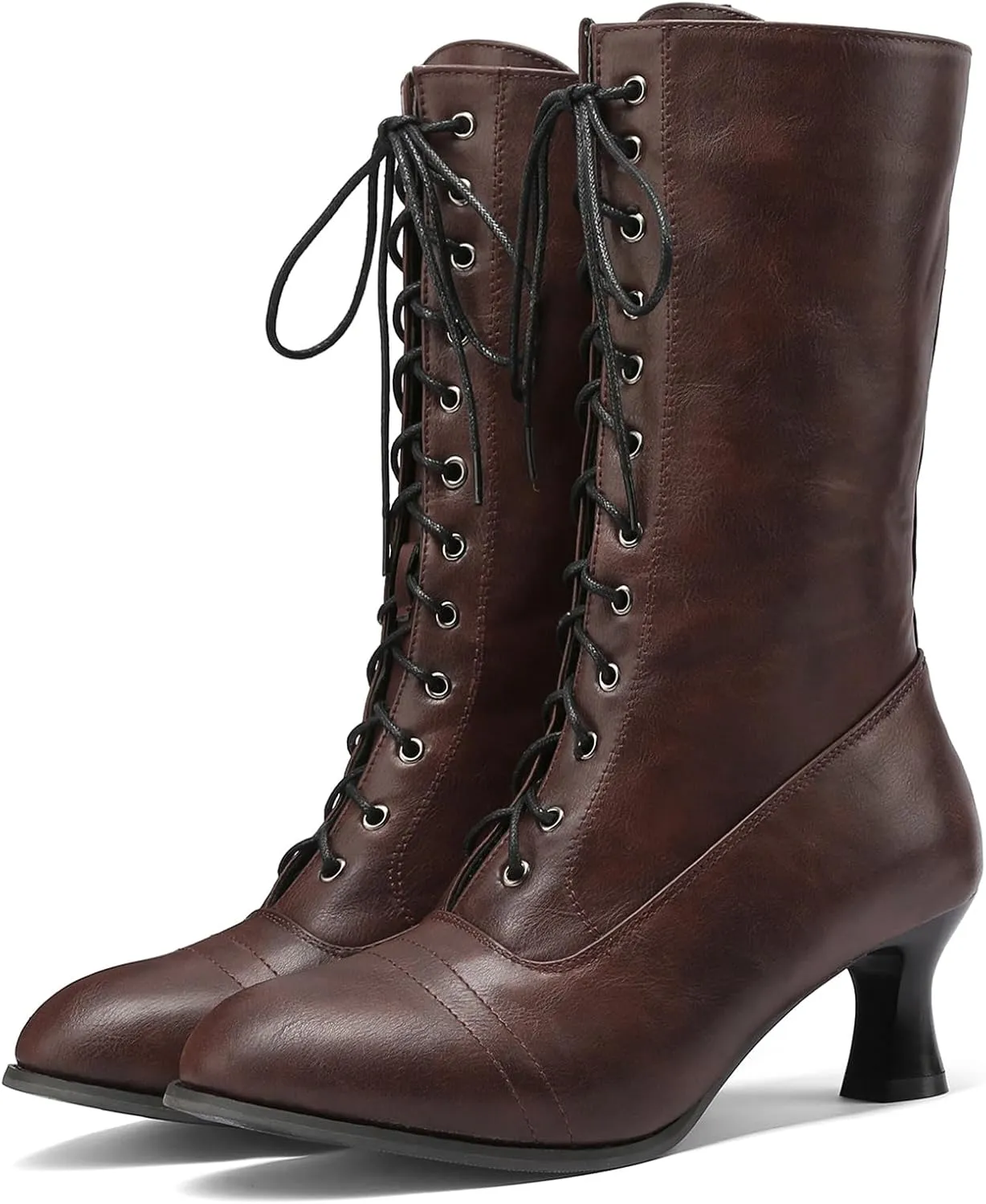 NueiVeiuo Women Vintage Victorian Boots 70s Lace Up