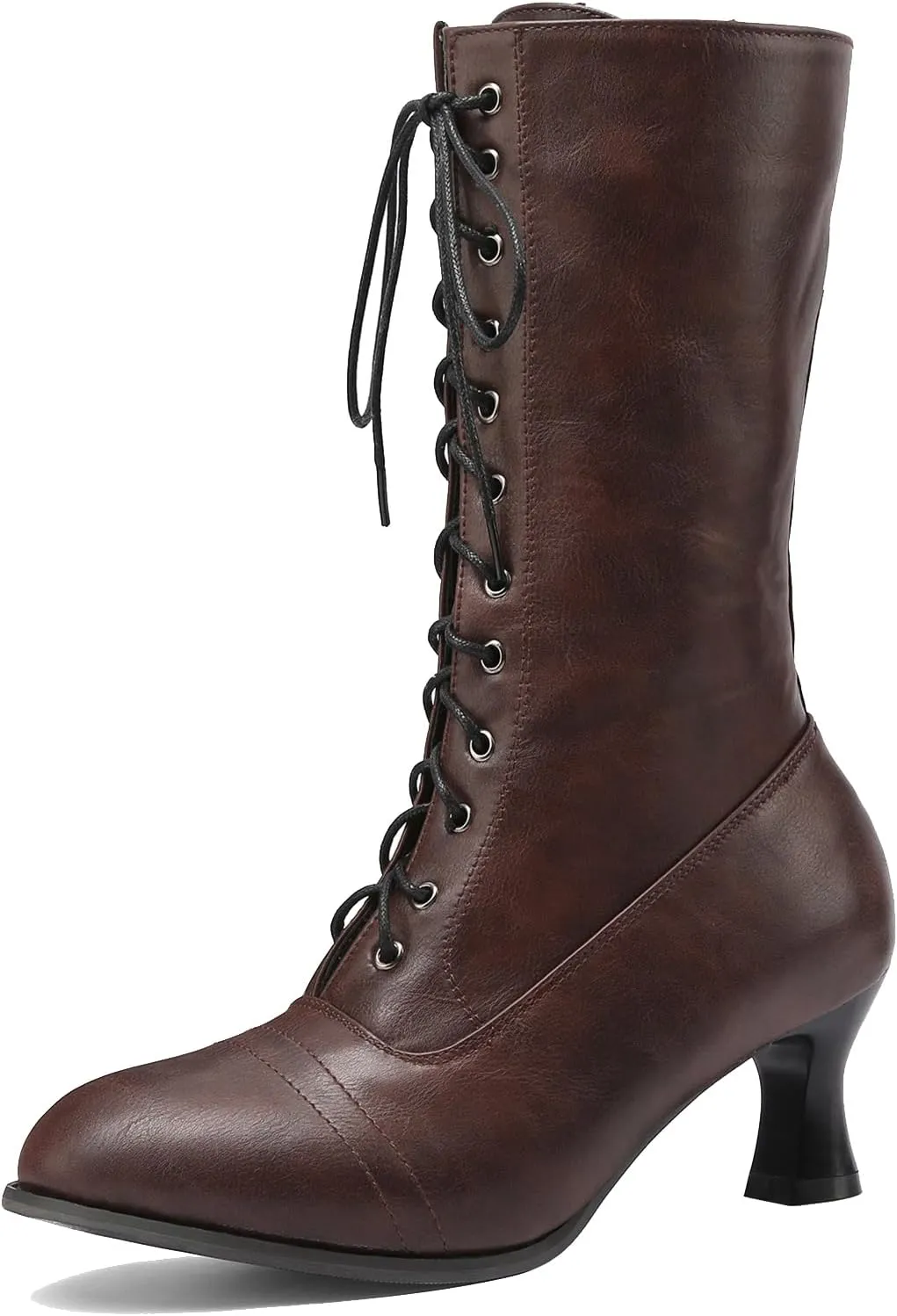 NueiVeiuo Women Vintage Victorian Boots 70s Lace Up
