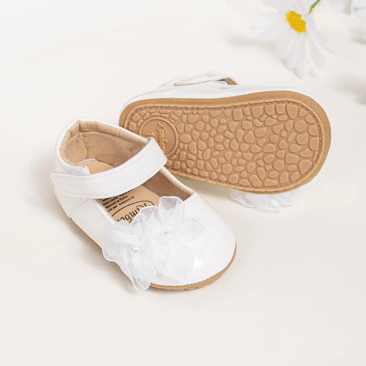 ohsofy Infant Baby Girls Mary Jane Flats Non-Slip Bowknot Princess Wedding Dress Shoes Toddler Crib Shoes