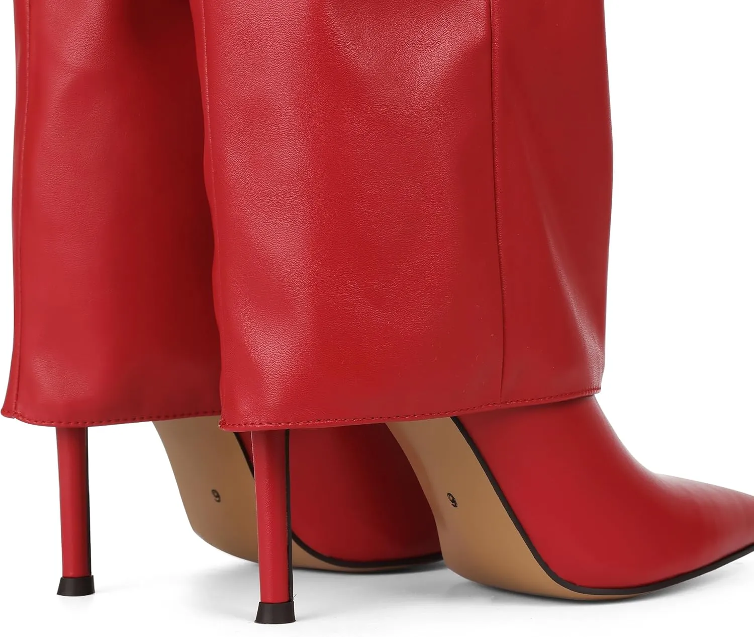 Oiamenne Women's Fold Over Boots Knee High Boots for Women Pointed Toe Stiletto Heel Long Boots Sexy Tall Boots Slip On Fall Winter boots