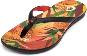 OLUKAI Ho'opio Hau Women's Beach Sandals, Quick-Dry Flip-Flop Slides, Water Resistant Suede Lining & Wet Grip Soles, Soft Comfort Fit & Arch Support