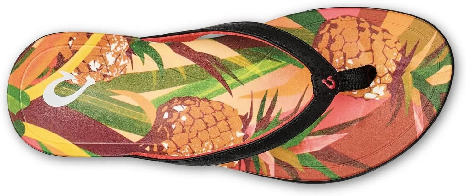 OLUKAI Ho'opio Hau Women's Beach Sandals, Quick-Dry Flip-Flop Slides, Water Resistant Suede Lining & Wet Grip Soles, Soft Comfort Fit & Arch Support