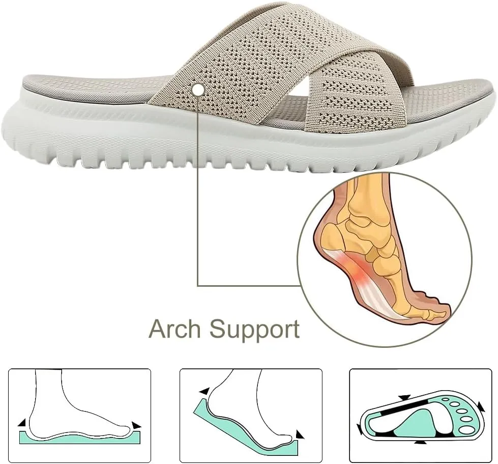 Orthopedic Sandals for Women Comfortable Recovery Slides with Arch Support Plantar Fasciitis Slides Slippers Women Summer