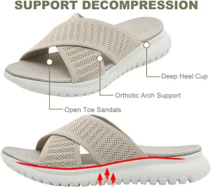 Orthopedic Sandals for Women Comfortable Recovery Slides with Arch Support Plantar Fasciitis Slides Slippers Women Summer
