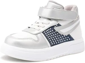 Orthopedic Shoes for Girls with Ankle and Arch Support,Fashion Thick Sole Sneakers with Silver Decoration
