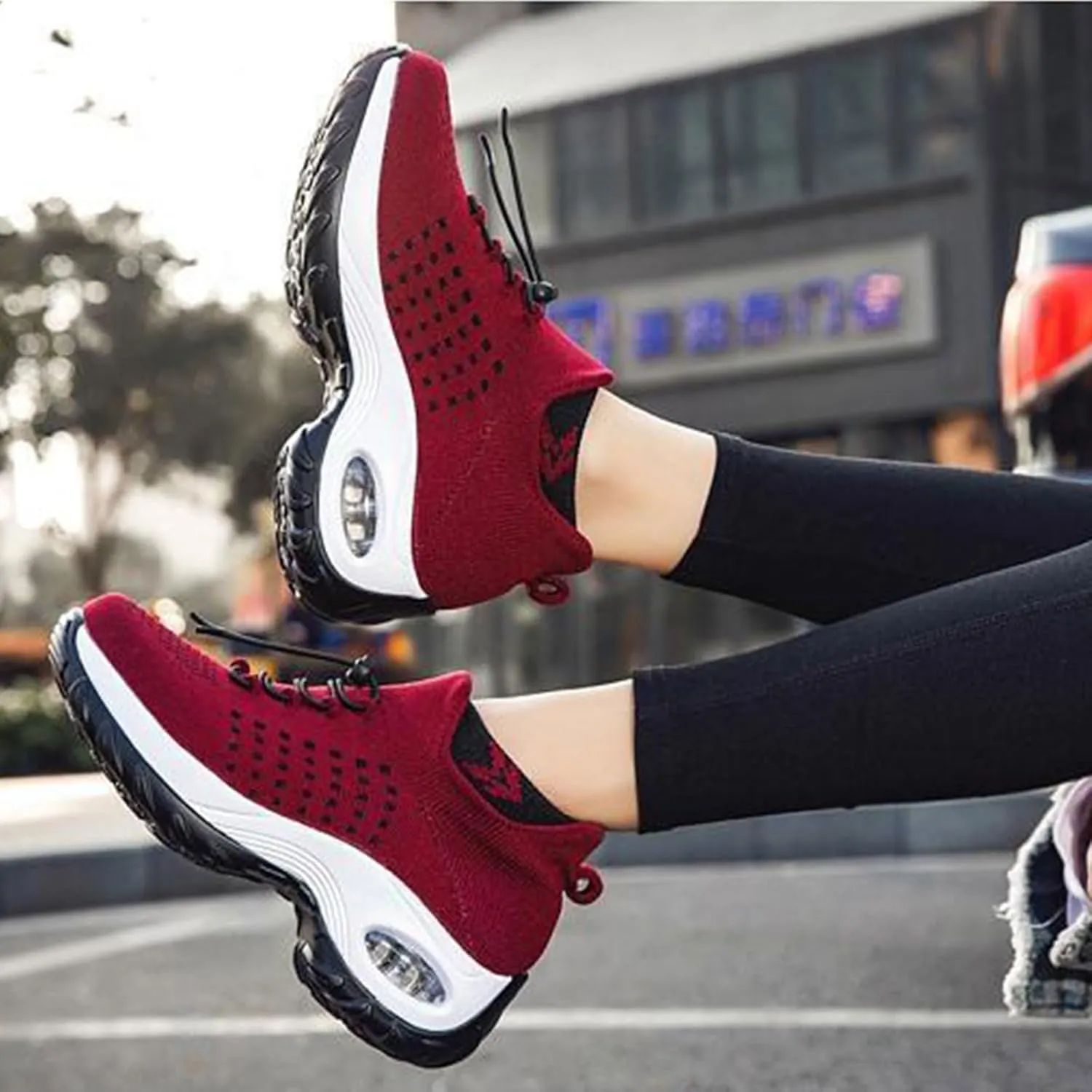 Orthopedic Sneakers Women Breathable Comfort Wear Shoes for Women Walking Slip On Trainers Casual Comfortable Athletic Cushion Thick Bottom Footwear