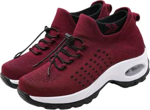 Orthopedic Sneakers Women Breathable Comfort Wear Shoes for Women Walking Slip On Trainers Casual Comfortable Athletic Cushion Thick Bottom Footwear