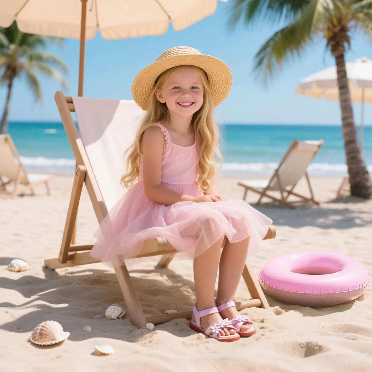 Otter MOMO Girls Open Toe Princess Flat Sandals with Comfort Sole Summer Sandals