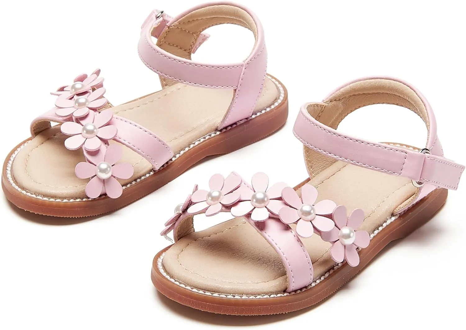 Otter MOMO Girls Open Toe Princess Flat Sandals with Comfort Sole Summer Sandals