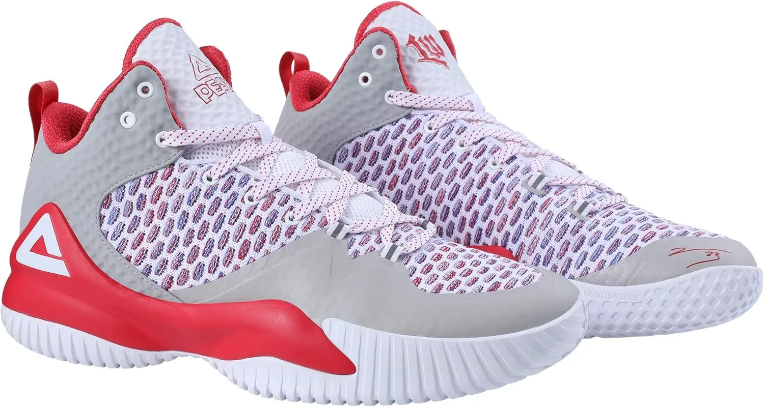 PEAK High Top Mens Basketball Shoes Streetball Master Breathable Outdoor Sneakers Cushioning Shoes for Fitness