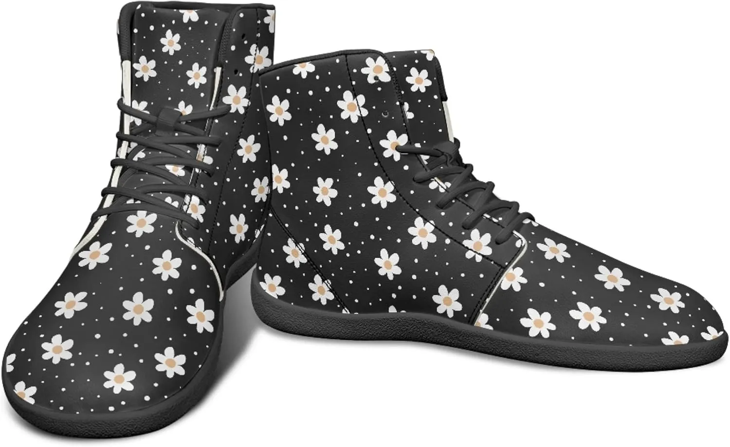 Personalized Print Sneakers for Men Women PU Leather High Top Barefoot Shoes