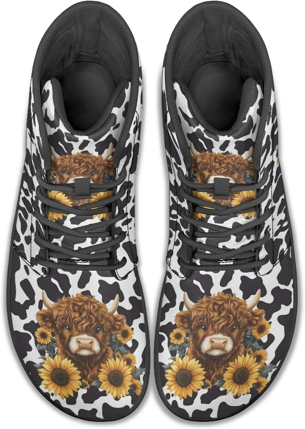 Personalized Print Sneakers for Men Women PU Leather High Top Barefoot Shoes