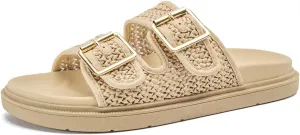 Platform Sandals for women with Adjustable Double Strap Comfort Slides Sandal for Summer Beach Holiday Outdoor