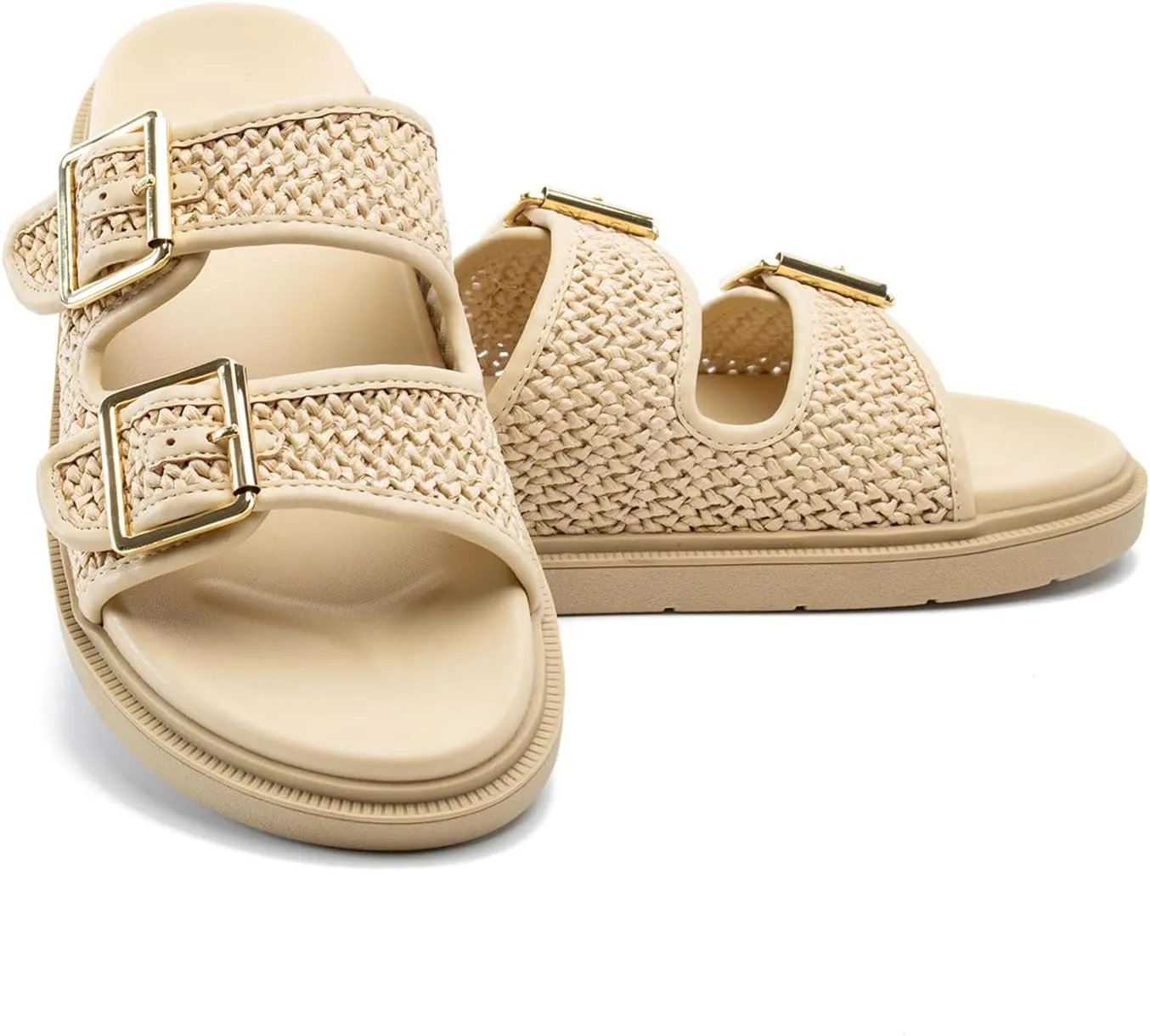 Platform Sandals for women with Adjustable Double Strap Comfort Slides Sandal for Summer Beach Holiday Outdoor